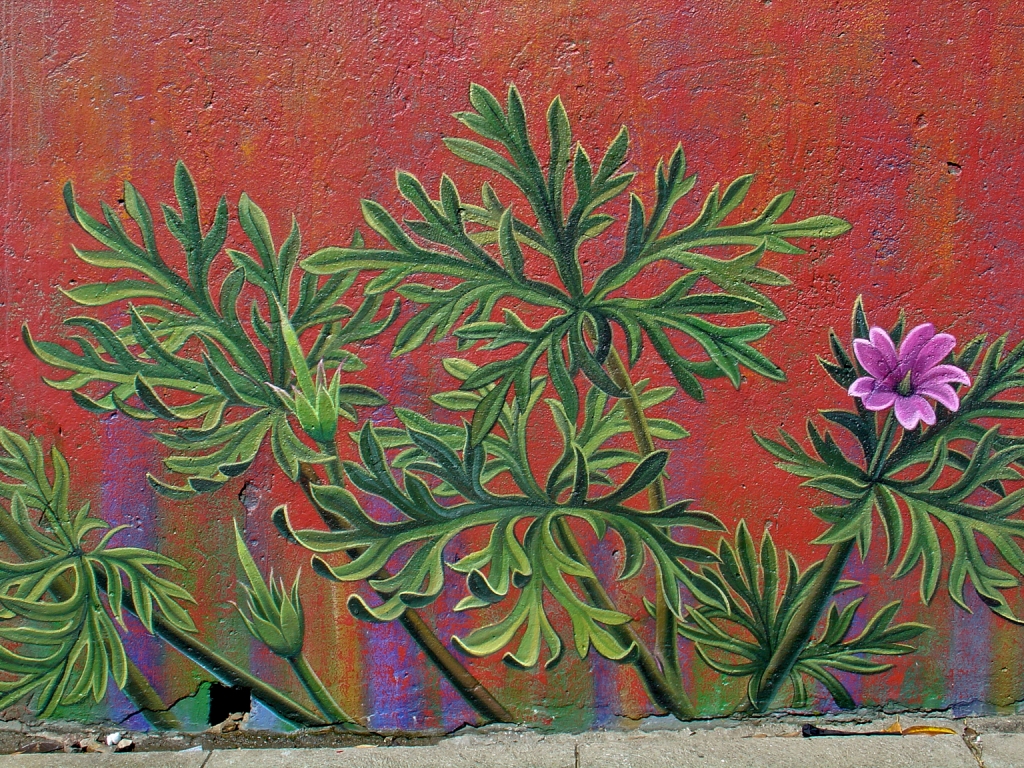 Detail of The Botanical Mural by Mona Caron