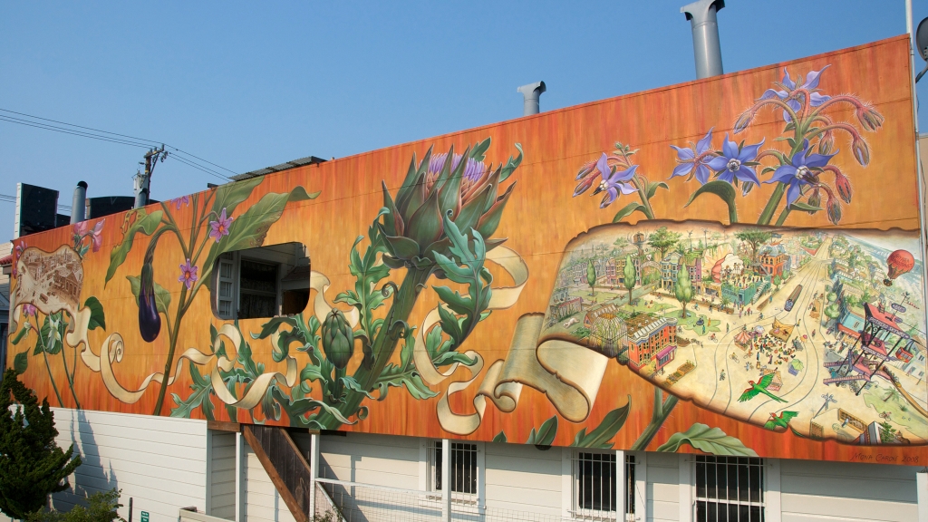 Noe Valley East Mural by Mona Caron