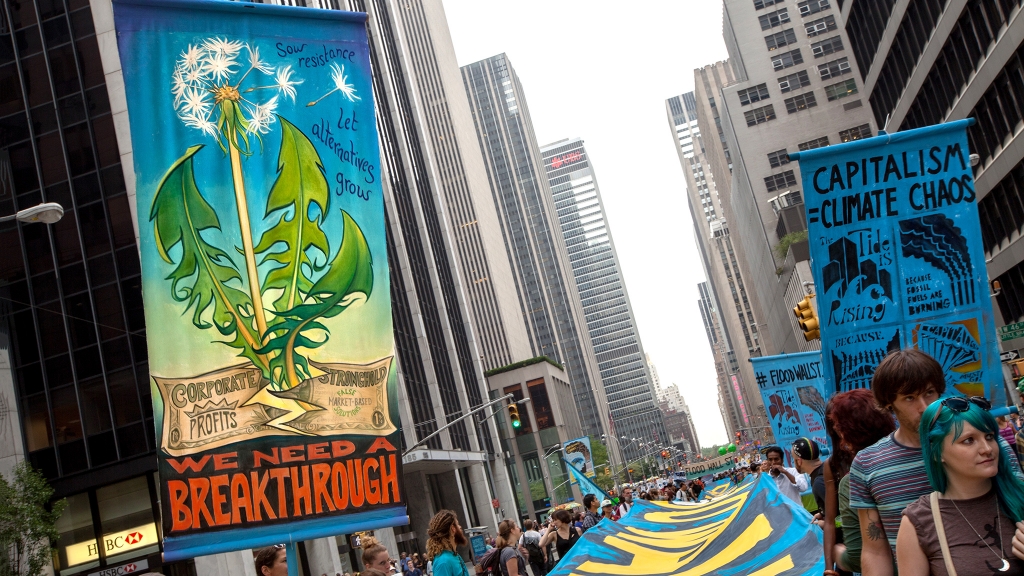 dandelion at the Peoples' Climate March in NY