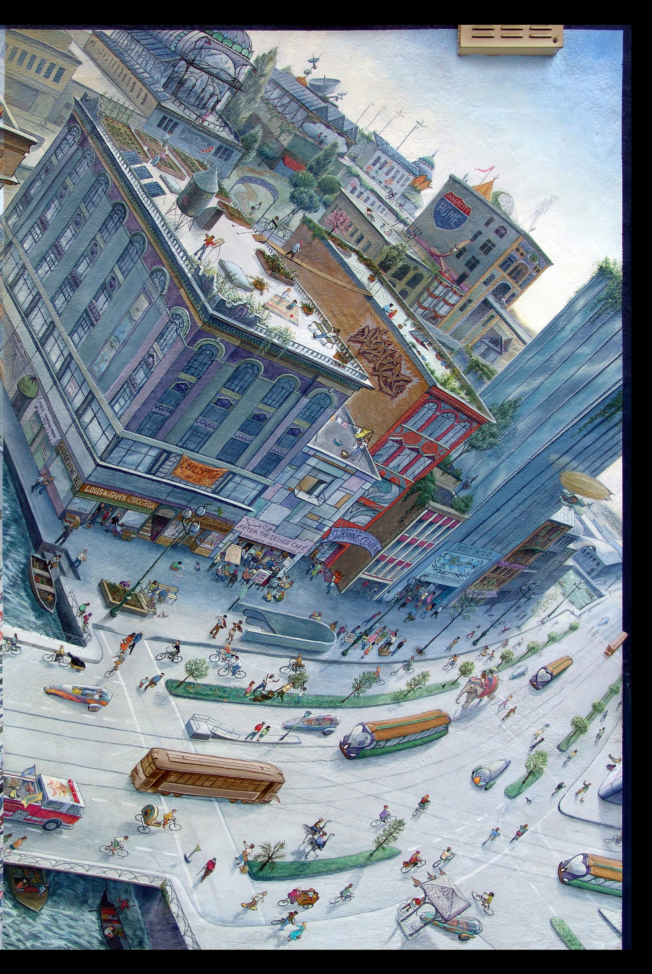 Future Market Street Railway Mural by Mona Caron