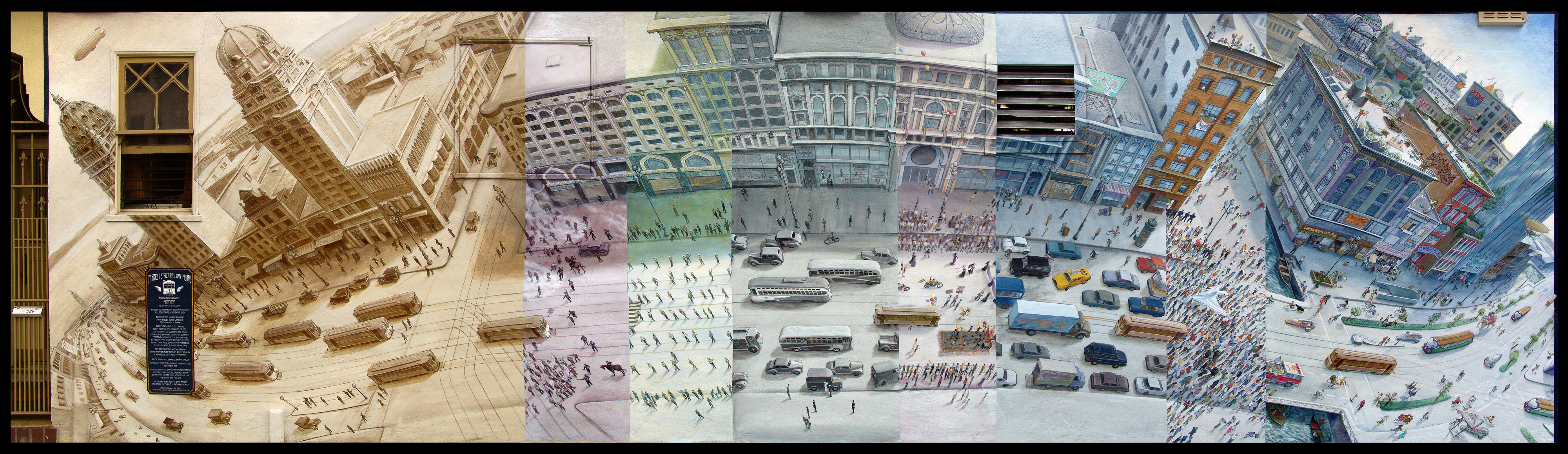 Market St. Railway Mural by Mona Caron